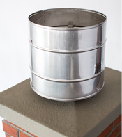 Stainless steel monsoon chimney rain cap. Used for storm conditions. Stops downdrafts and blowing rain from entering the chimney.