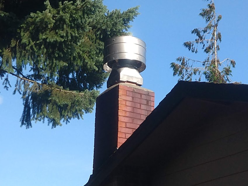 Photo of a monsoon rain cap, which keeps rain out of chimneys in stormy, windy weather.